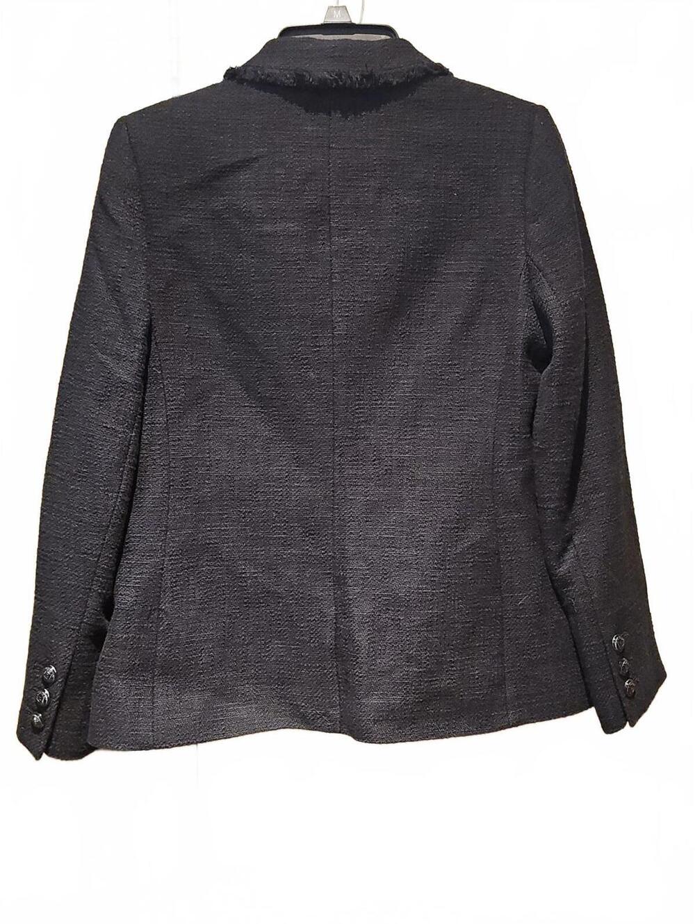 Karl Lagerfeld Paris Black Tweed Fringed Blazer Jacket Size 10 P  NWT  Ret $189 - Picture 8 of 9